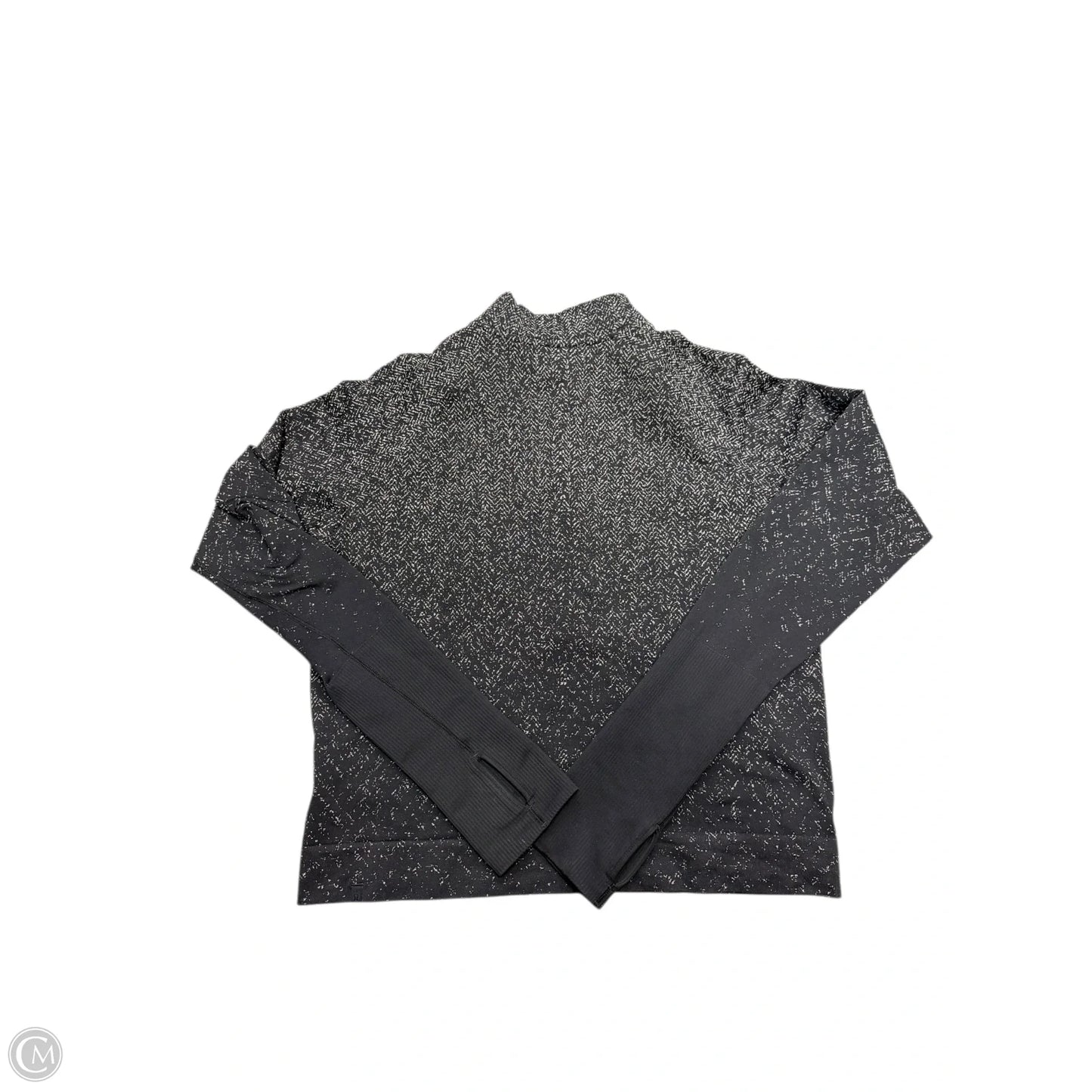 Athletic Top Long Sleeve Crewneck By Lululemon In Black & Grey, Size: 10