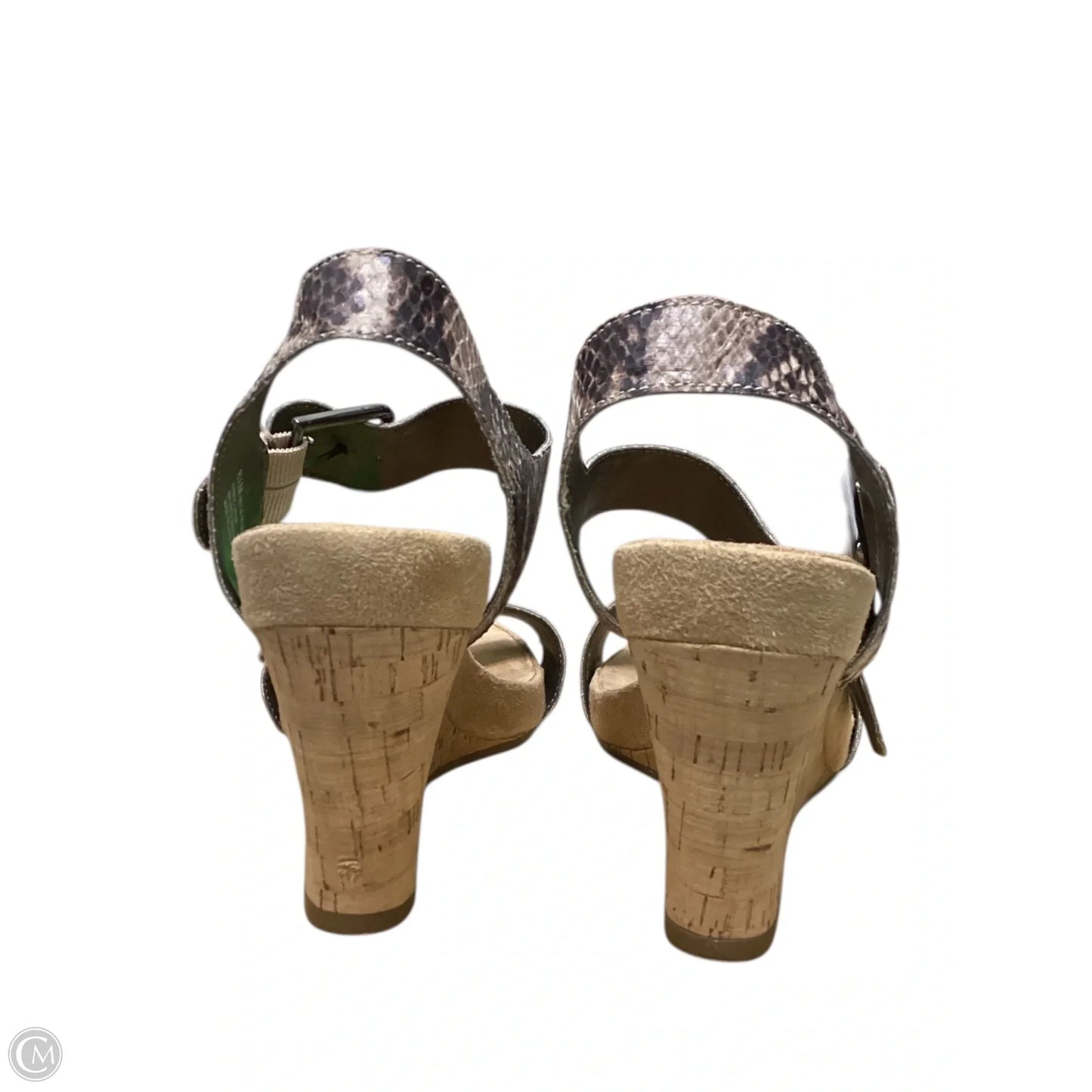 Sandals Heels Wedge By Aerosoles In Snakeskin Print, Size: 8.5
