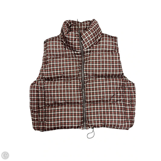 Vest Puffer & Quilted By Madewell In Black & Red, Size: M
