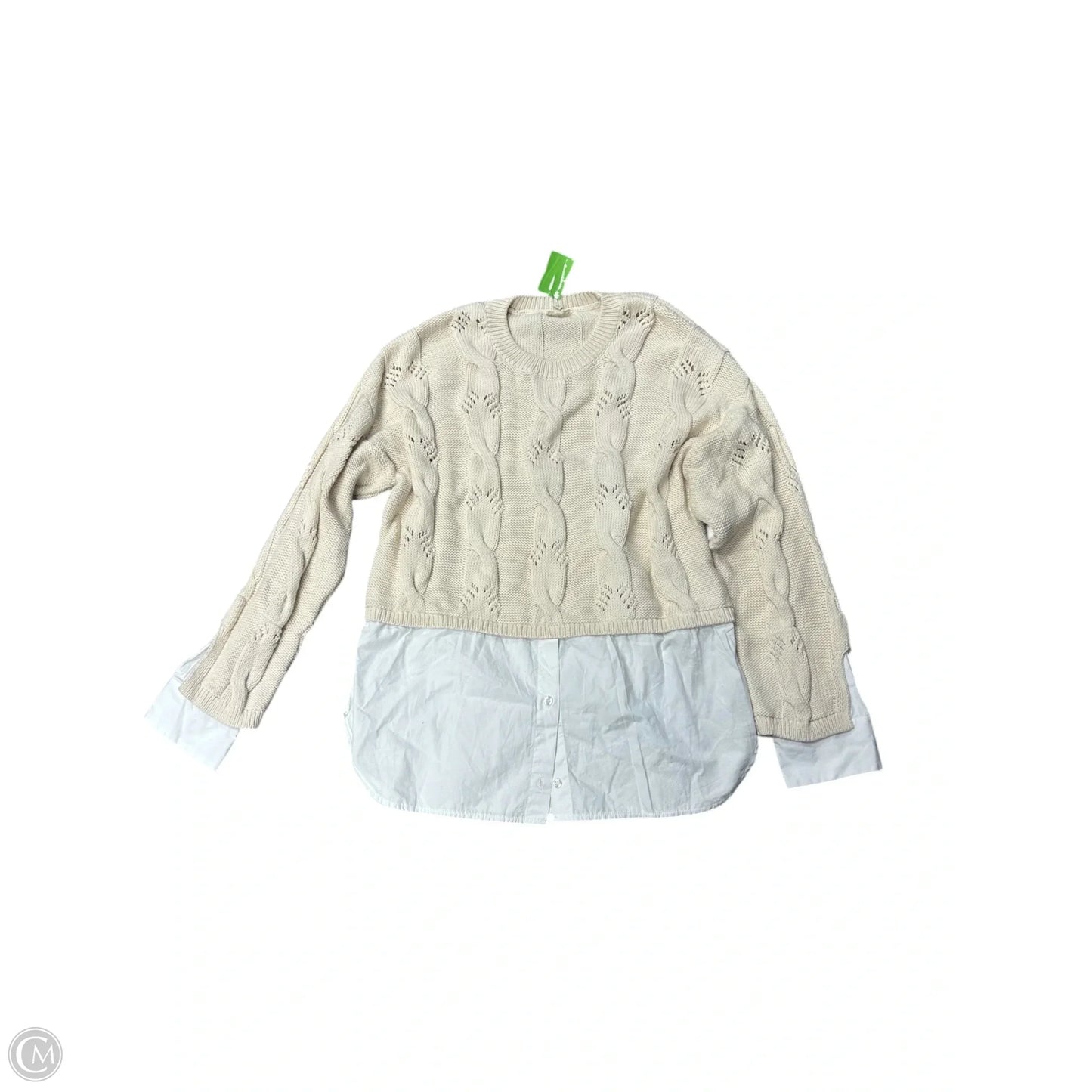 Sweater By Pilcro In Cream & White, Size: L