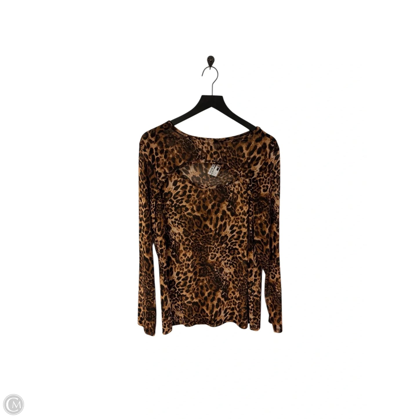 Top Long Sleeve By Free Kisses In Leopard Print, Size: 2x