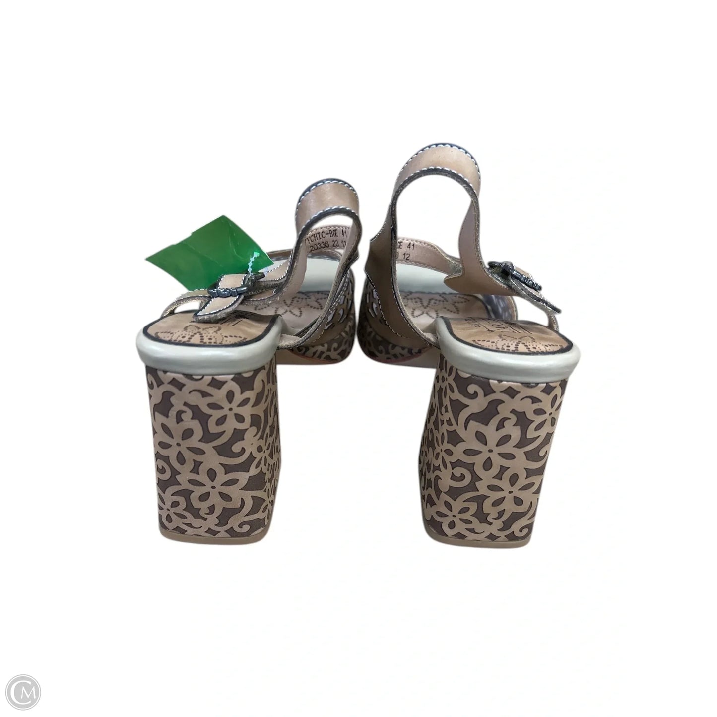 Sandals Heels Block By Spring Step In Beige, Size: 10.5