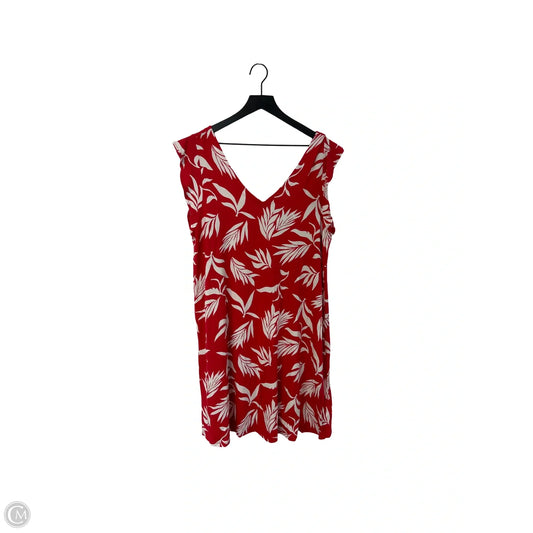 Dress Casual Short By Loft In Red & White, Size: L