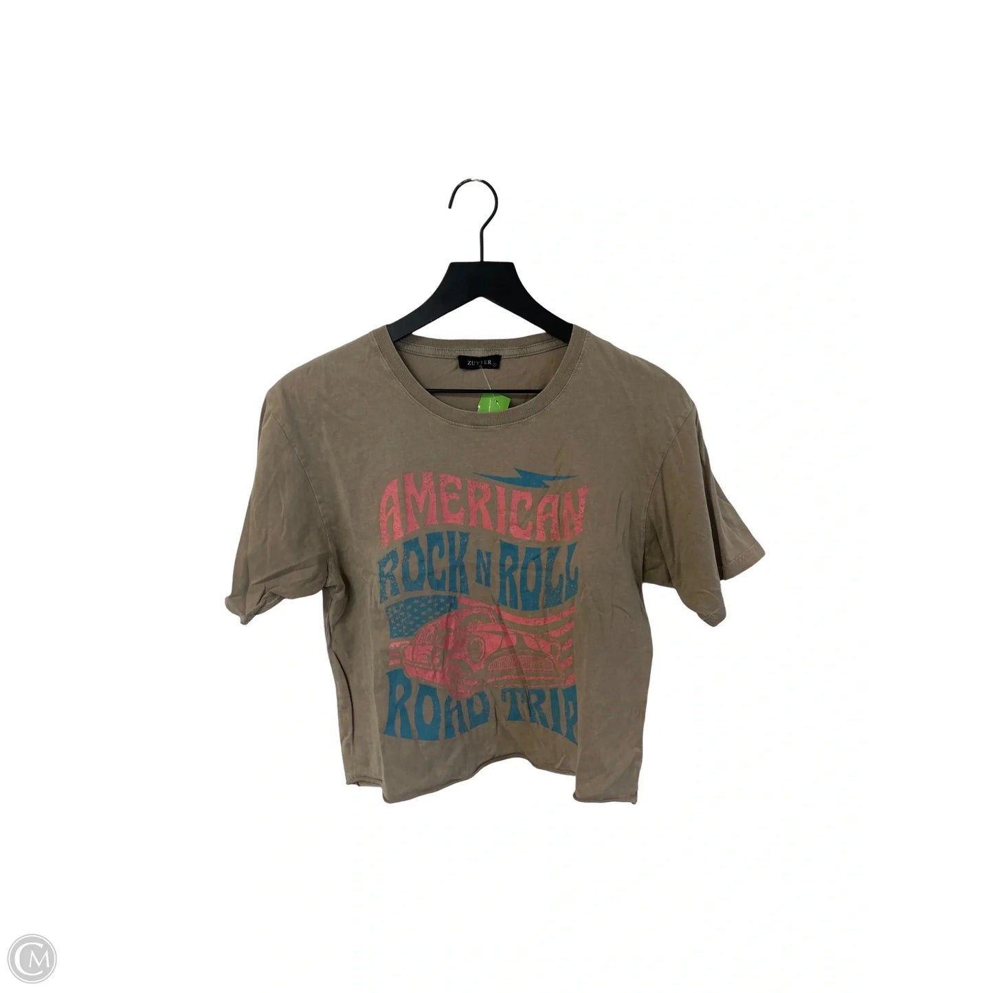 Top Short Sleeve Basic By Zutter In Beige, Size: S
