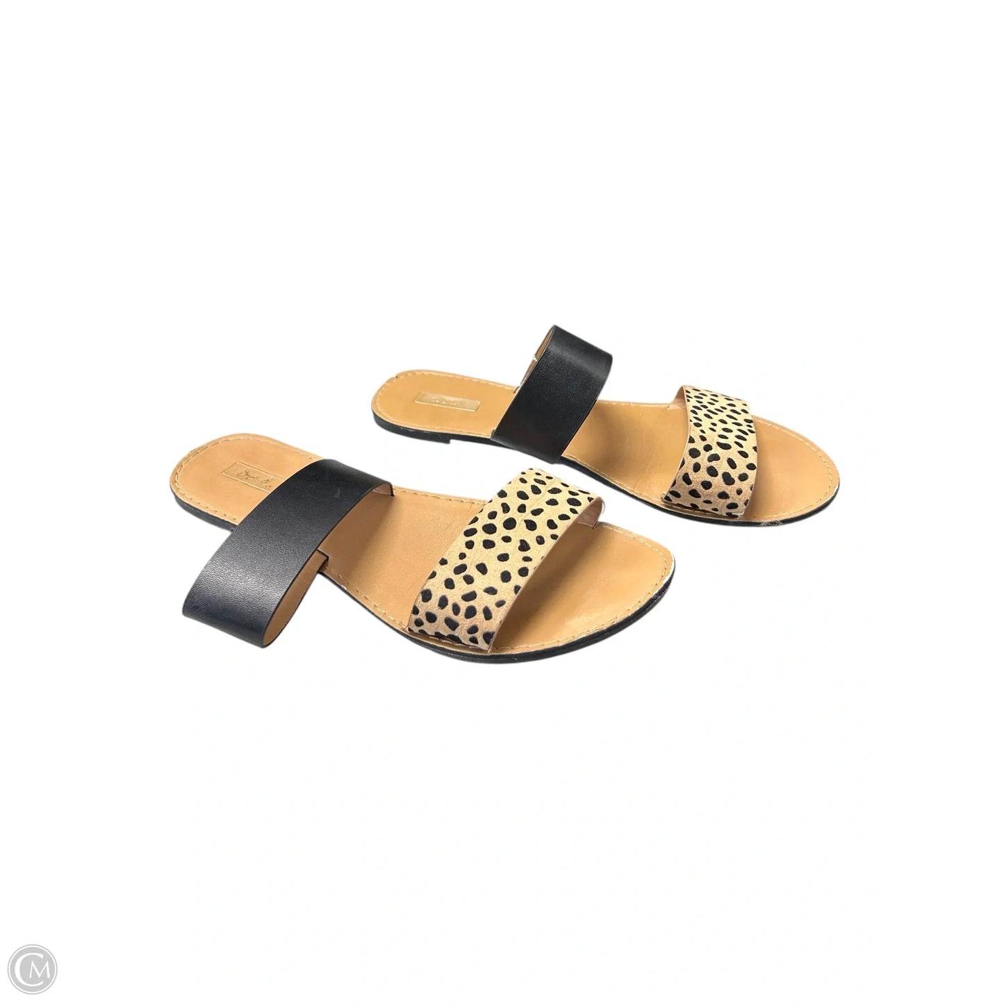 Sandals Flats By Qupid In Black & Tan, Size: 10