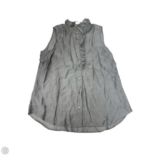 Blouse Sleeveless By Cabi In Grey, Size: M
