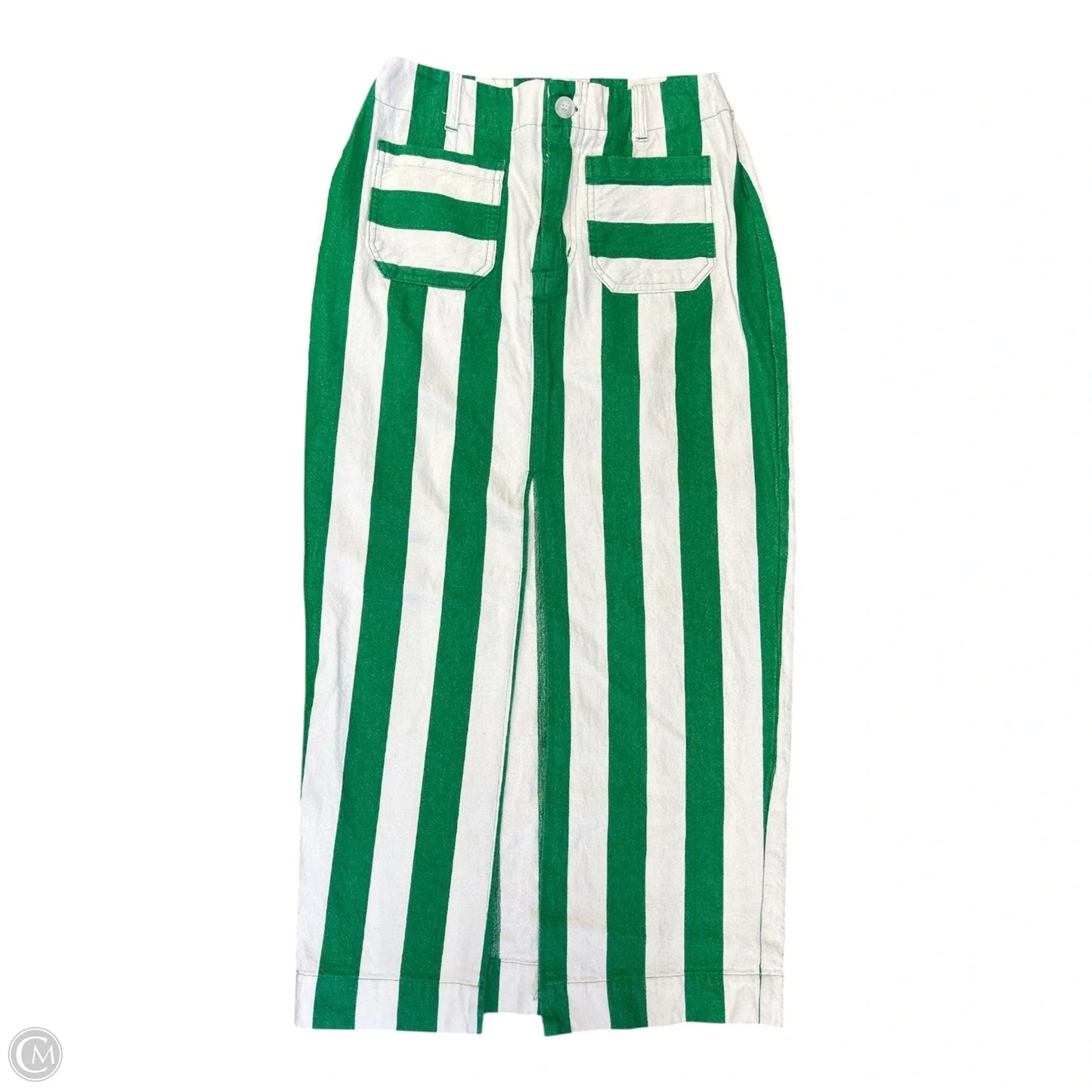 Skirt Maxi By Double Zero In Green & White, Size: S