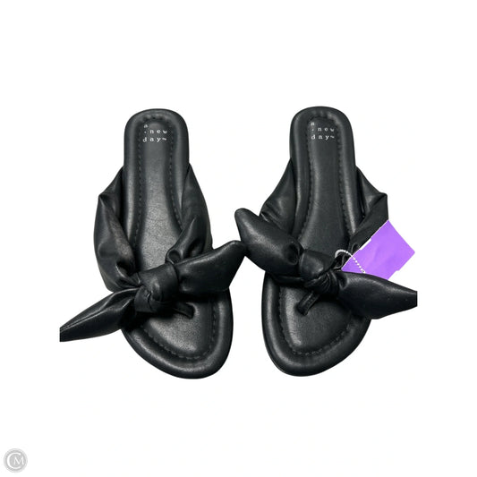 Sandals Flip Flops By A New Day In Black, Size: 7