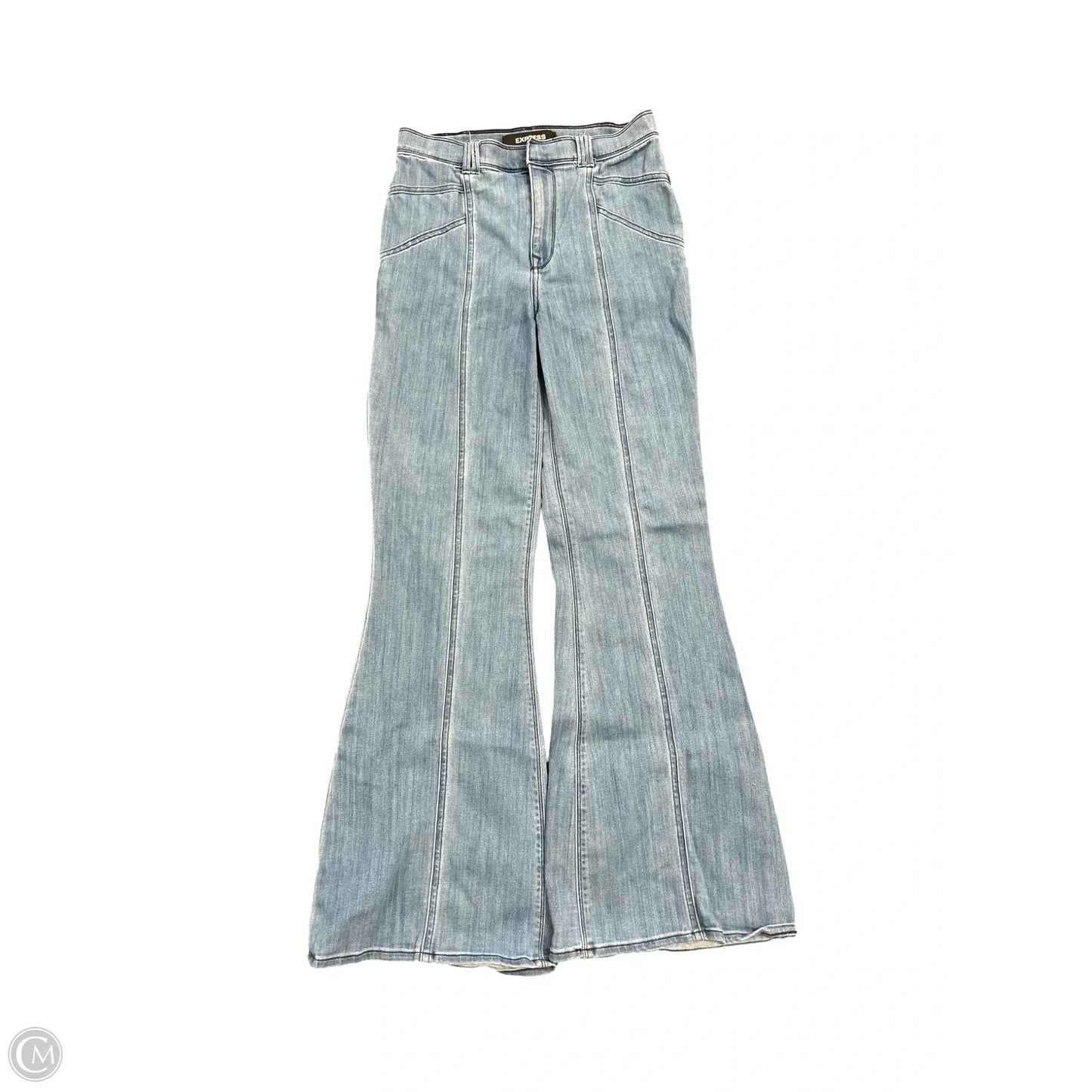 Jeans Flared By Express In Blue Denim, Size: 4