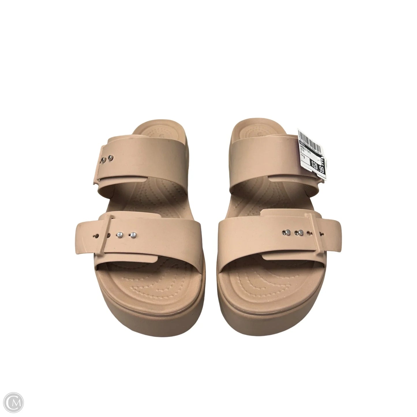 Sandals Flats By Crocs In Beige, Size: 9