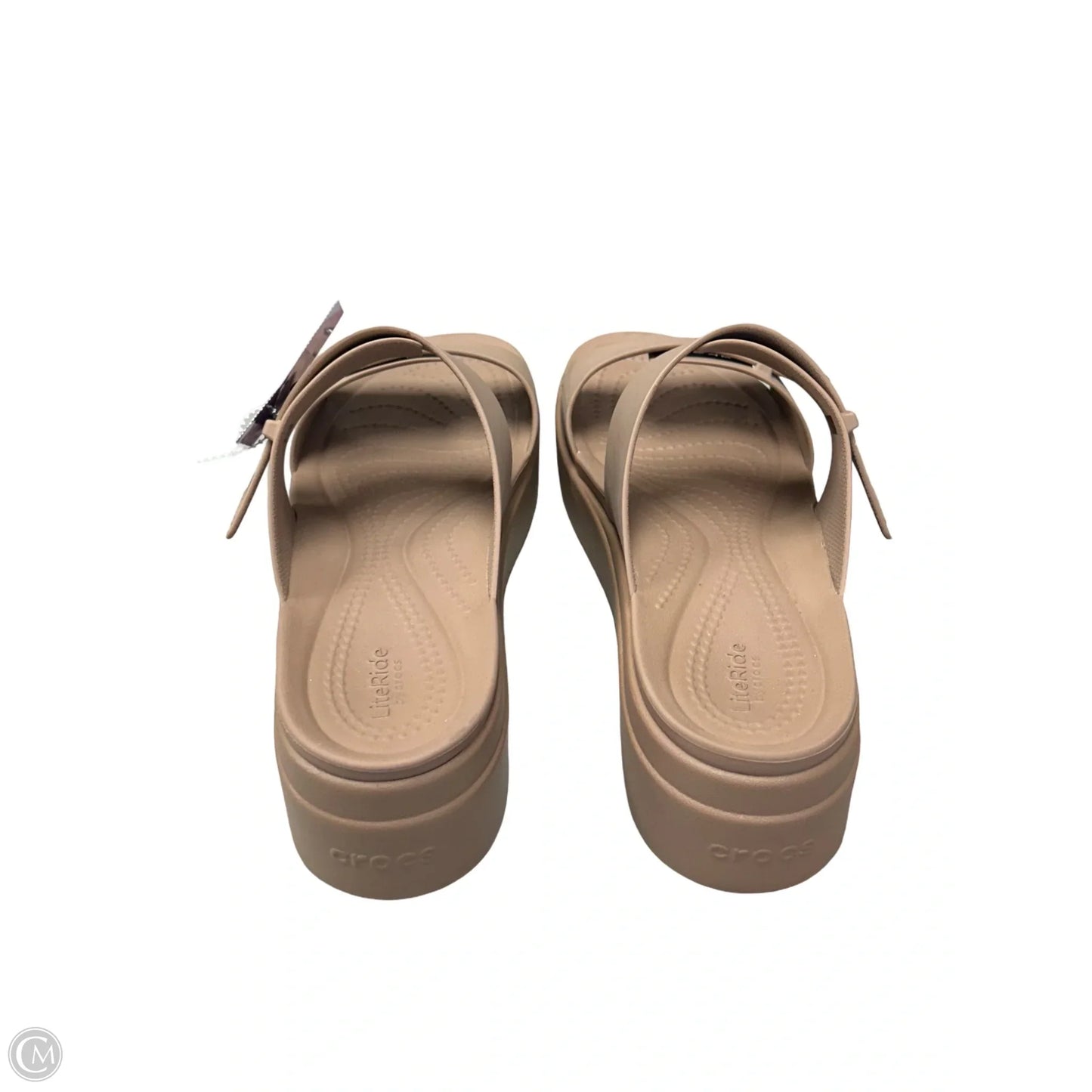 Sandals Flats By Crocs In Beige, Size: 9