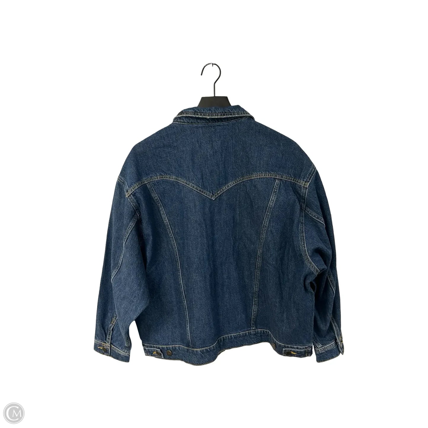 Jacket Denim By Wrangler In Blue Denim, Size: L