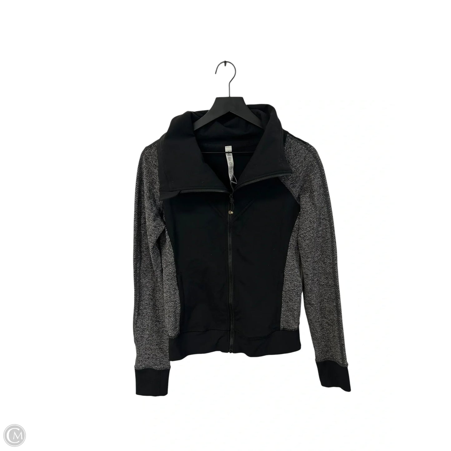 Athletic Jacket By Lululemon In Black & White, Size: 8