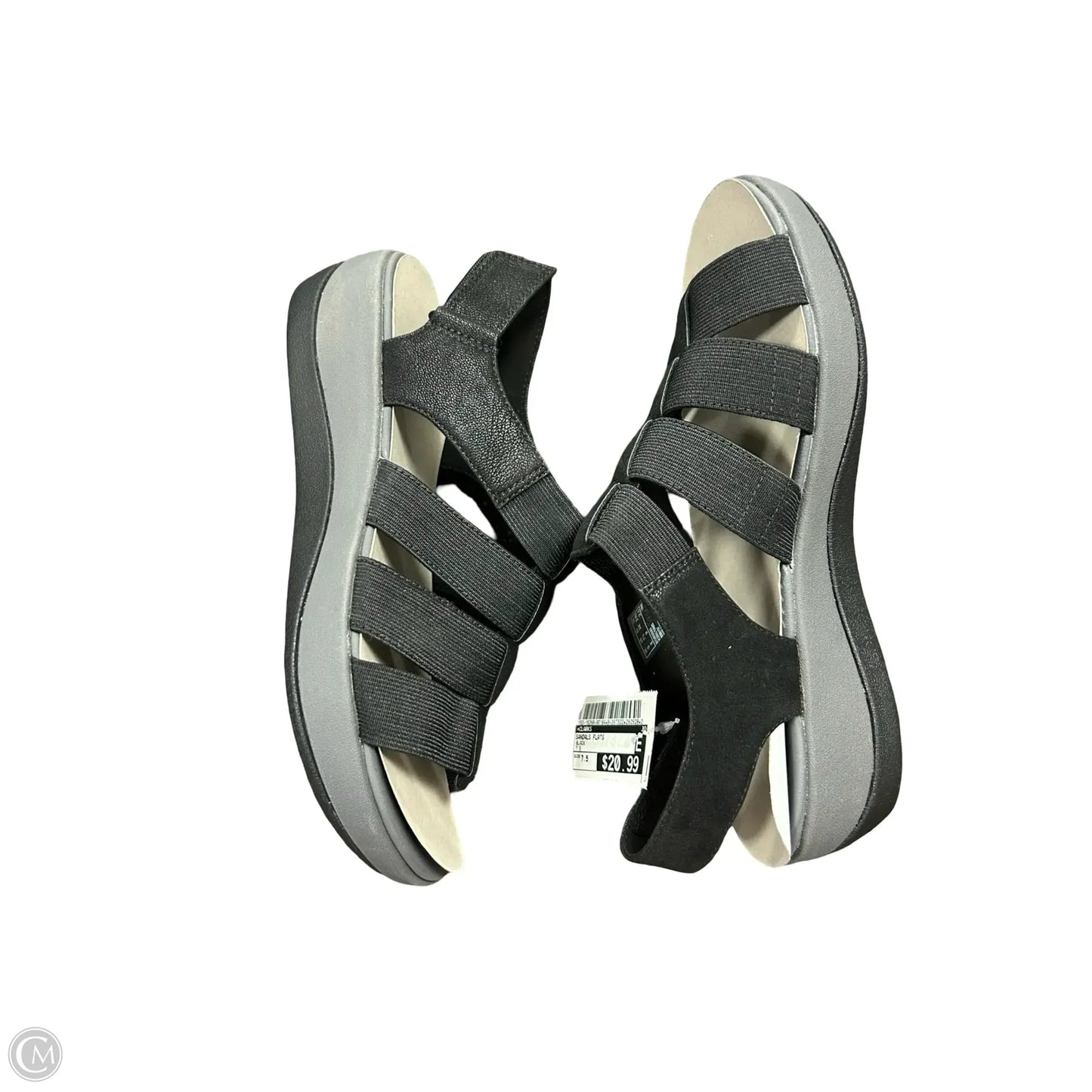 Sandals Flats By Clarks In Black, Size: 7.5
