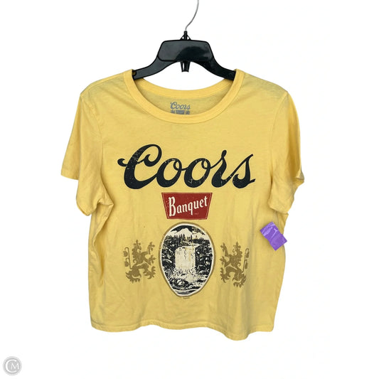 Top Short Sleeve Basic By Clothes Mentor In Yellow, Size: L