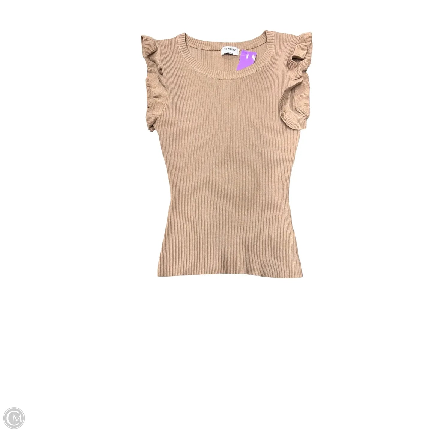 Top Short Sleeve By Workshop In Beige, Size: S