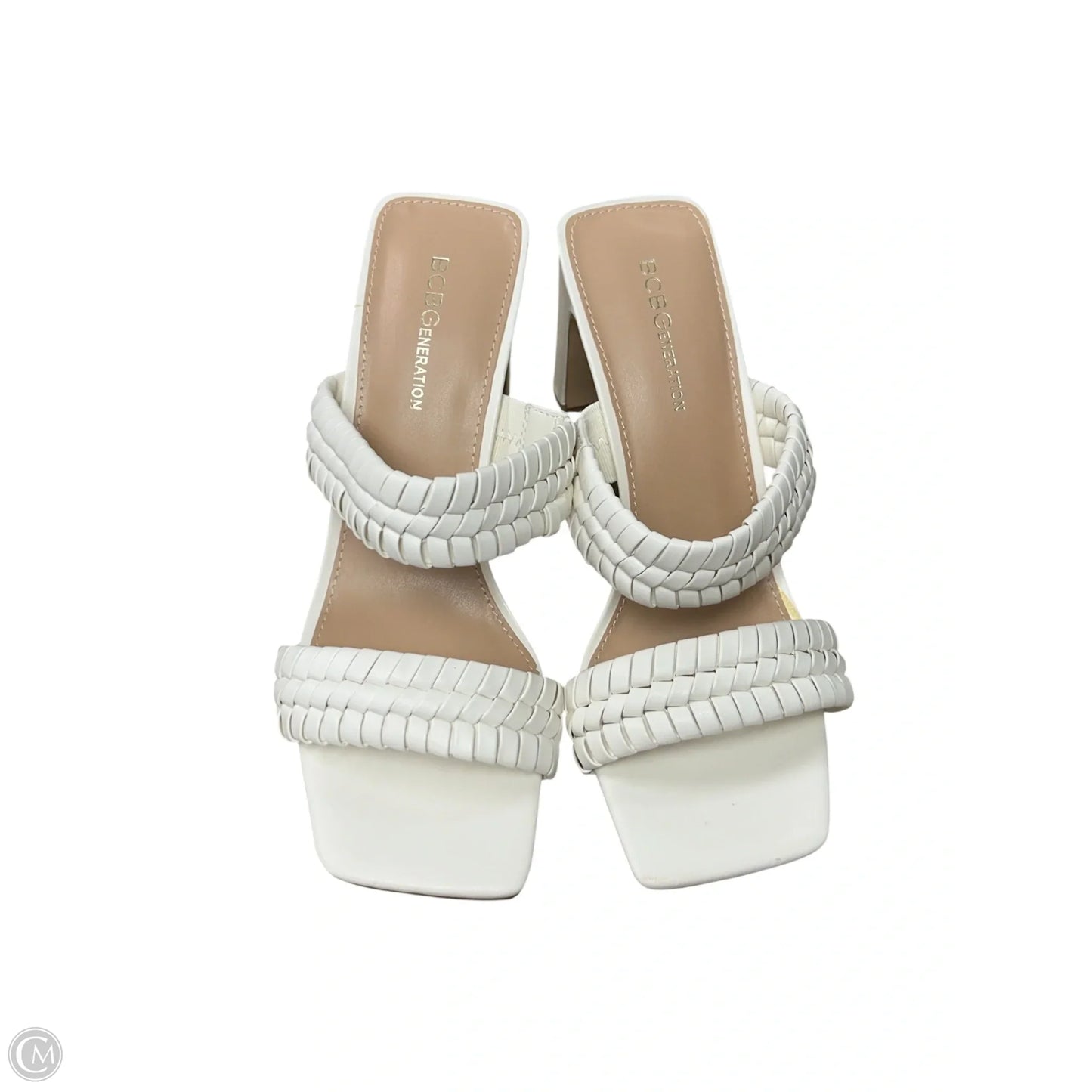 Sandals Heels Block By Bcbgeneration In White, Size: 9