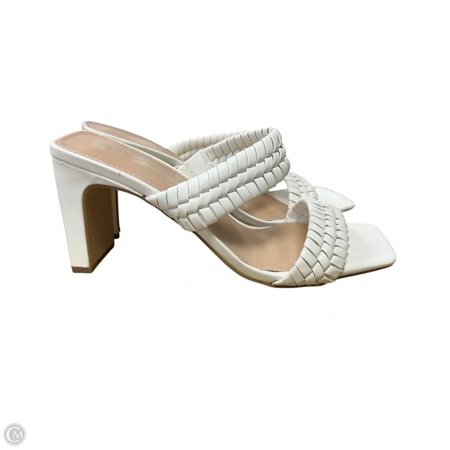 Sandals Heels Block By Bcbgeneration In White, Size: 9