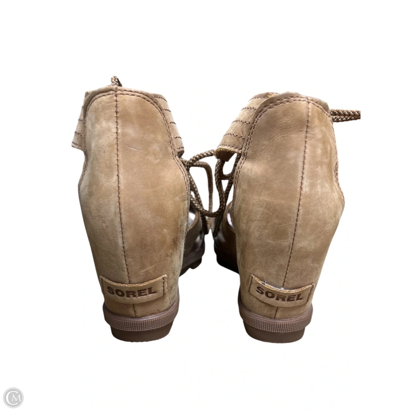 Sandals Heels Wedge By Sorel In Tan, Size: 8.5