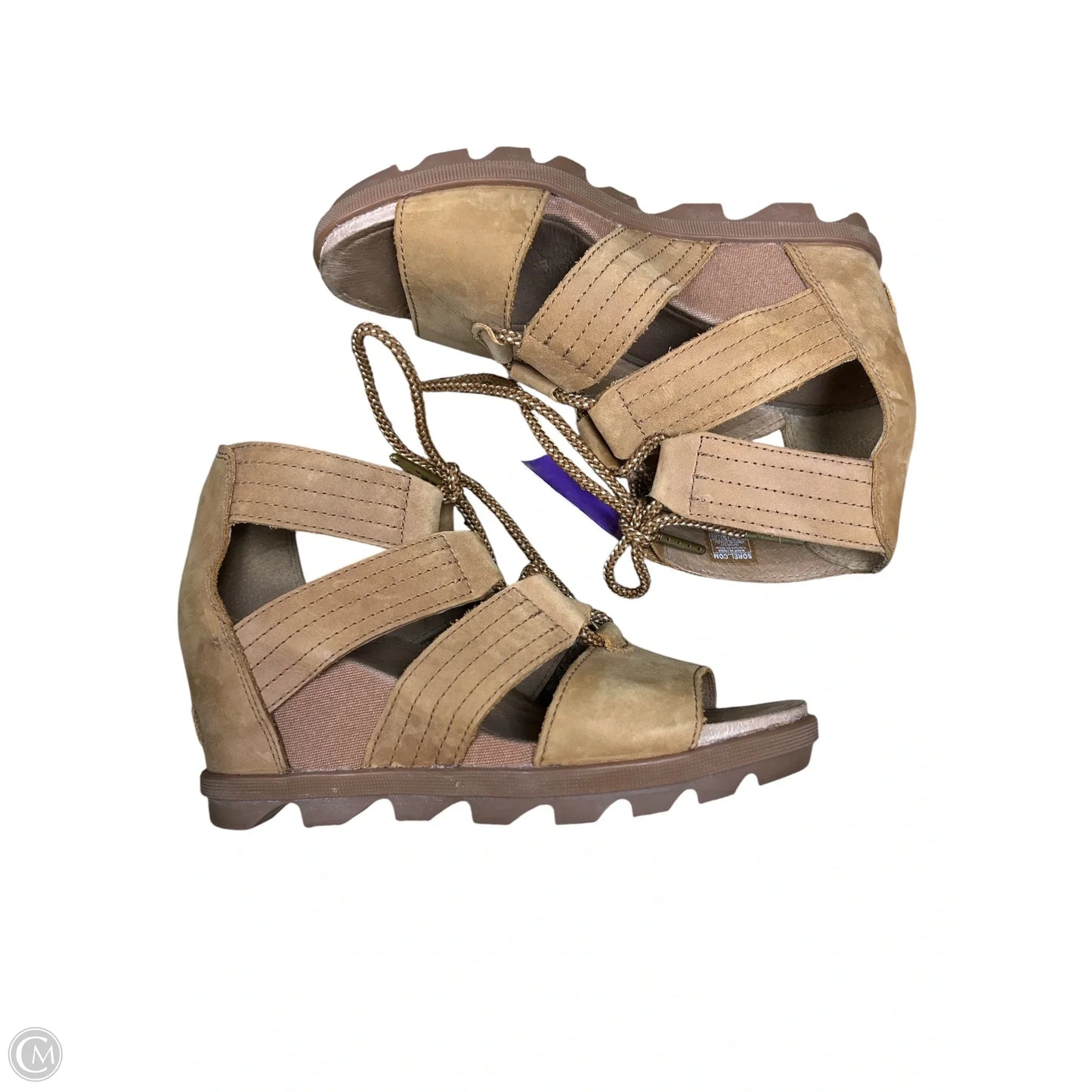 Sandals Heels Wedge By Sorel In Tan, Size: 8.5
