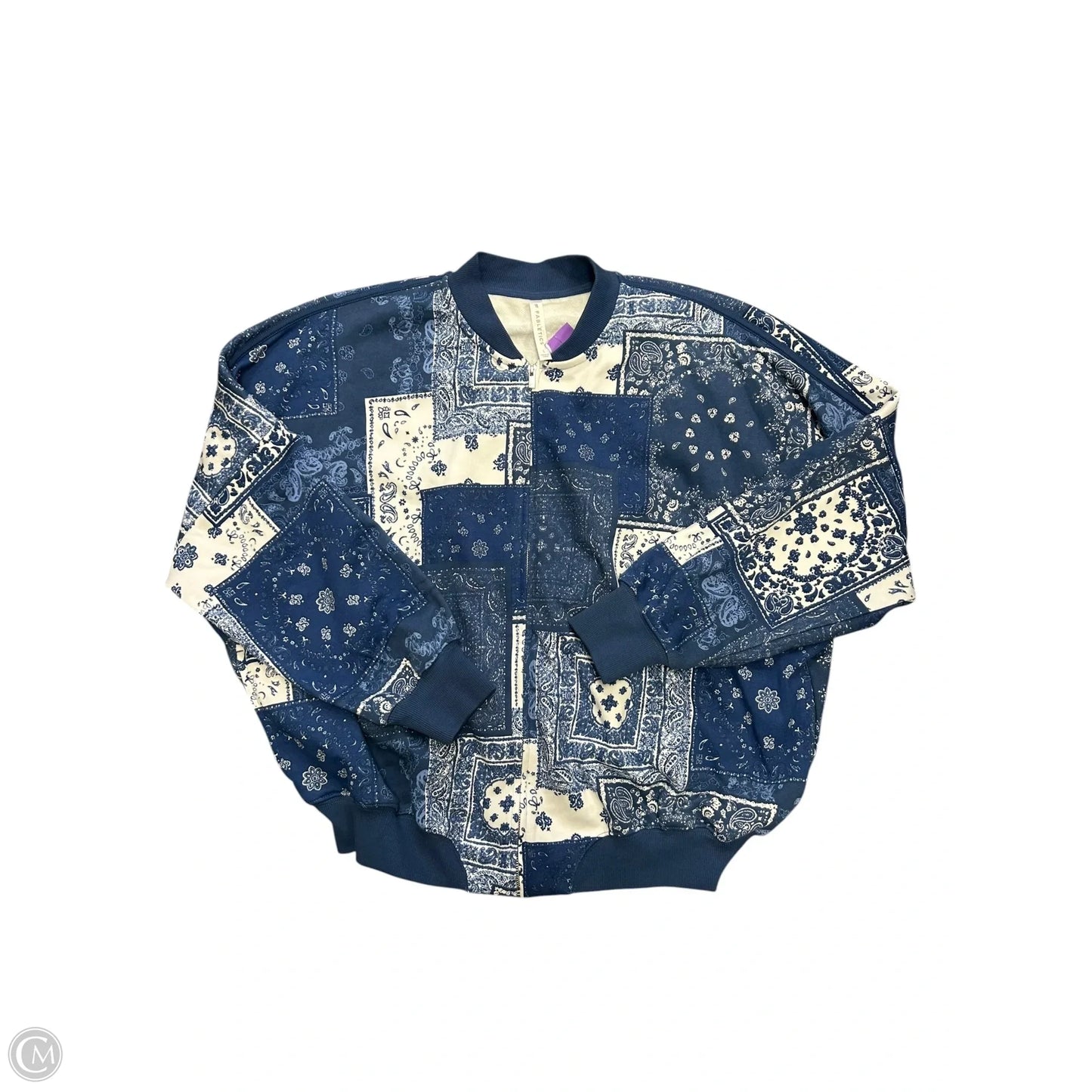 Sweatshirt Crewneck By Fabletics In Blue & White, Size: L