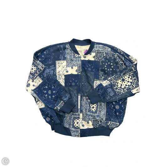 Sweatshirt Crewneck By Fabletics In Blue & White, Size: L