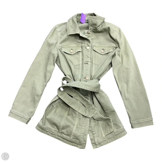 Jacket Denim By Chicos In Green Denim, Size: M