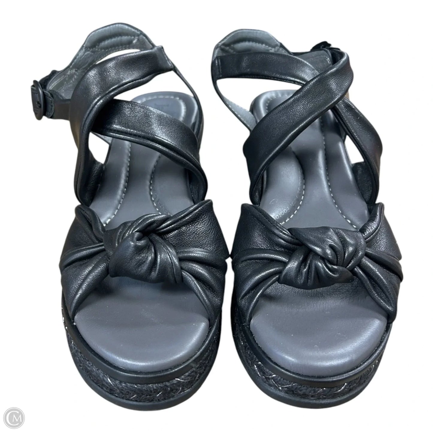Sandals Heels Wedge By Jambu In Black, Size: 7