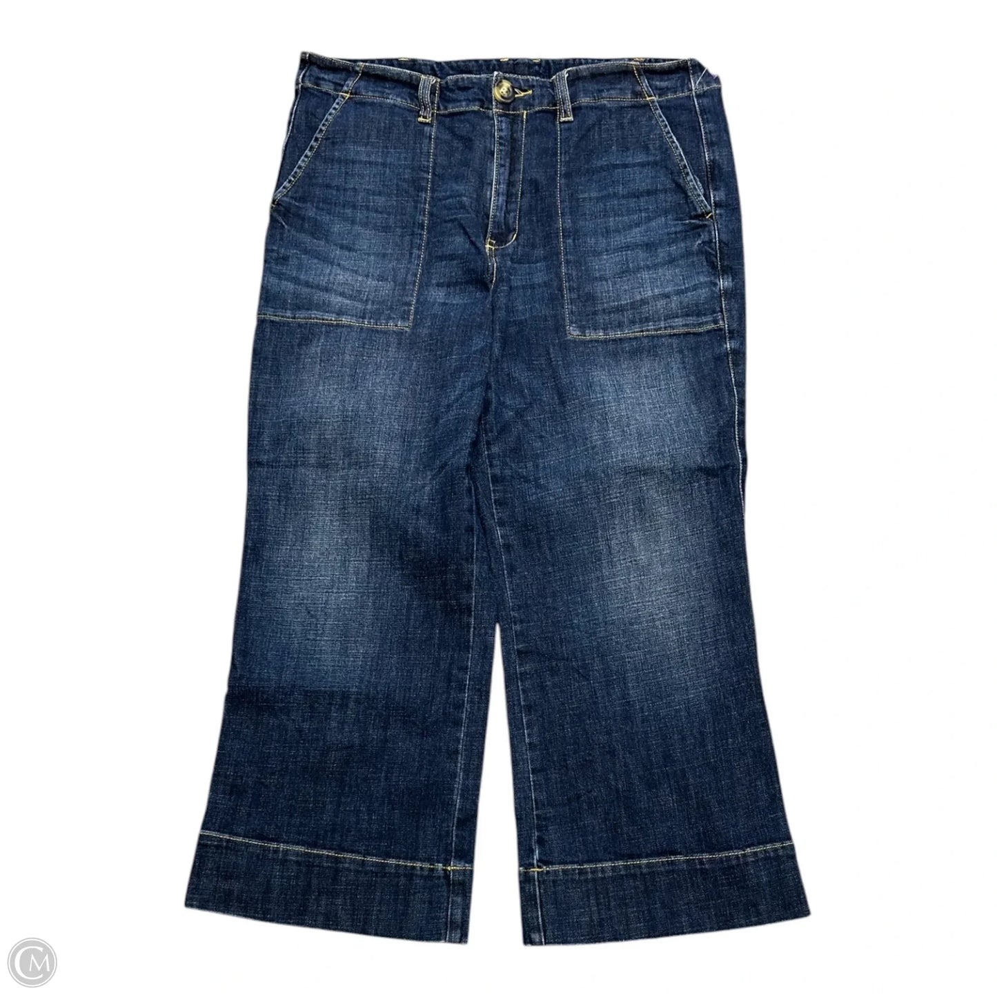 Jeans Wide Leg By Cabi In Blue Denim, Size: 12