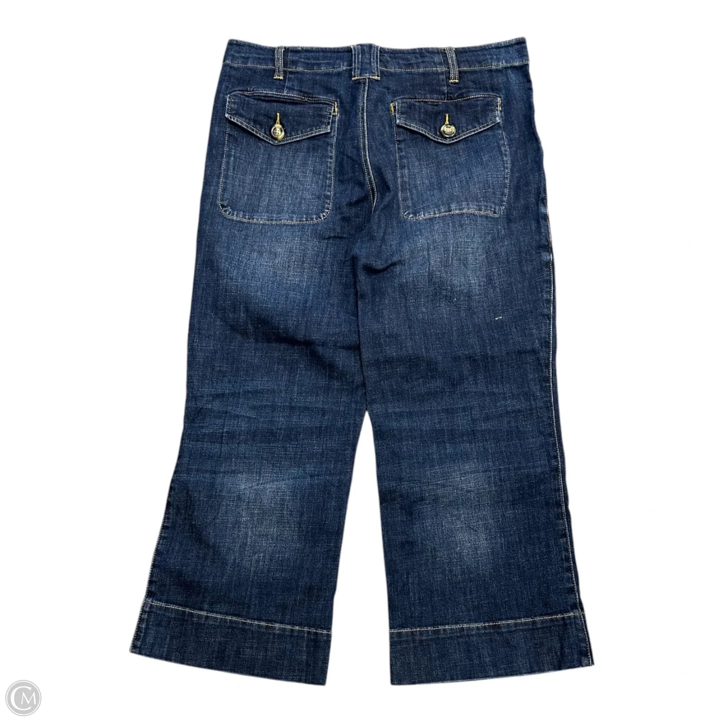 Jeans Wide Leg By Cabi In Blue Denim, Size: 12