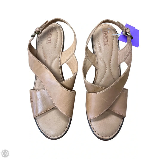Sandals Heels Wedge By Born In Tan, Size: 8