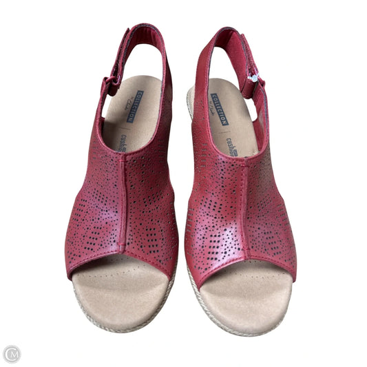 Sandals Heels Wedge By Clarks In Red, Size: 8