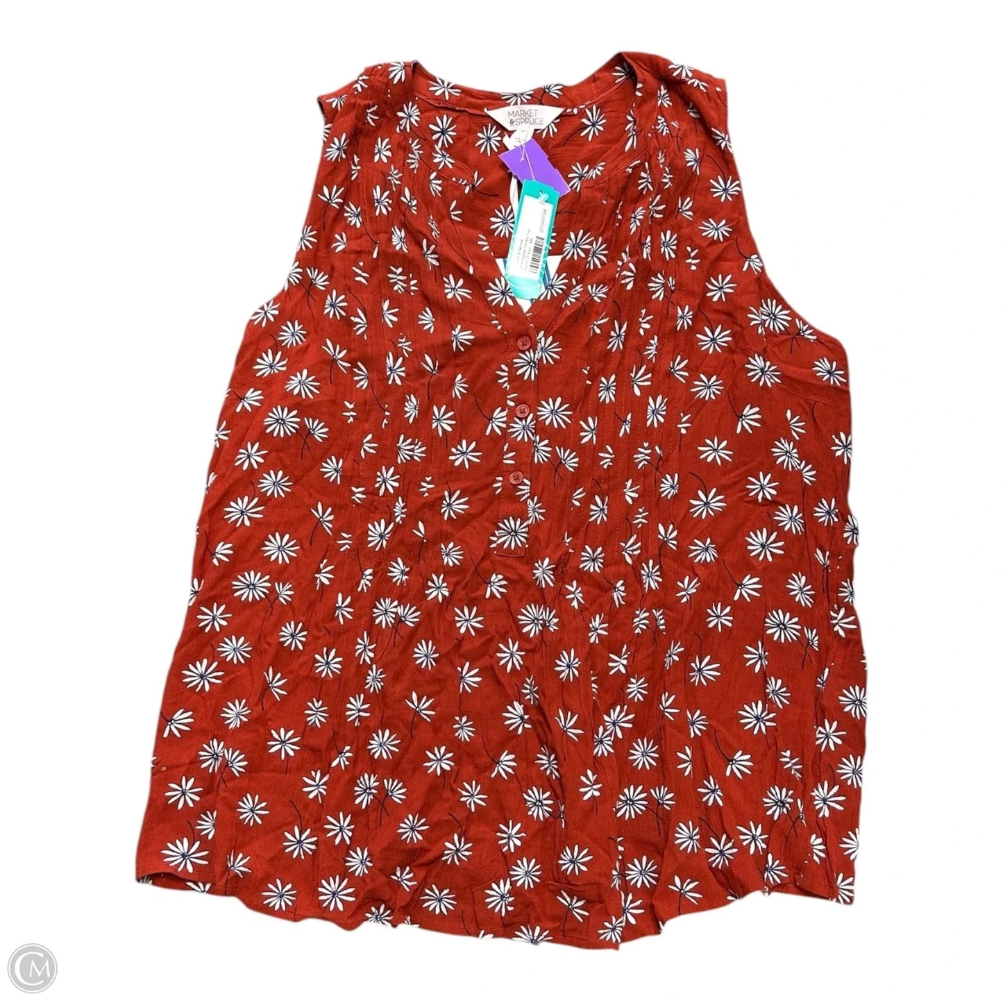 Top Sleeveless By Market & Spruce In Floral Print, Size: Xxl