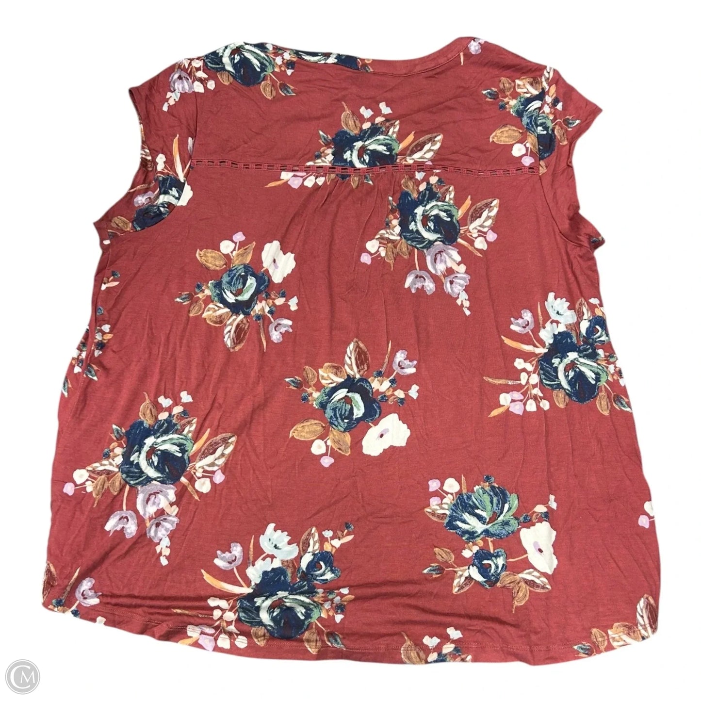 Top Short Sleeve By Daniel Rainn In Floral Print, Size: 1x
