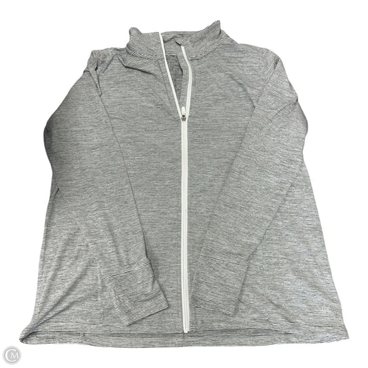 Athletic Jacket By Clothes Mentor In Grey & White, Size: 1x