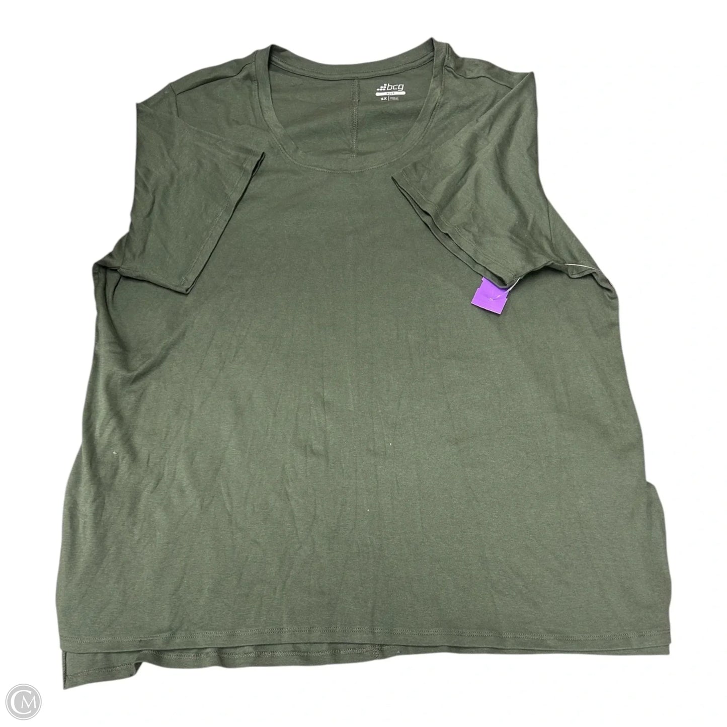 Top Short Sleeve Basic By Bcg In Green, Size: 2x