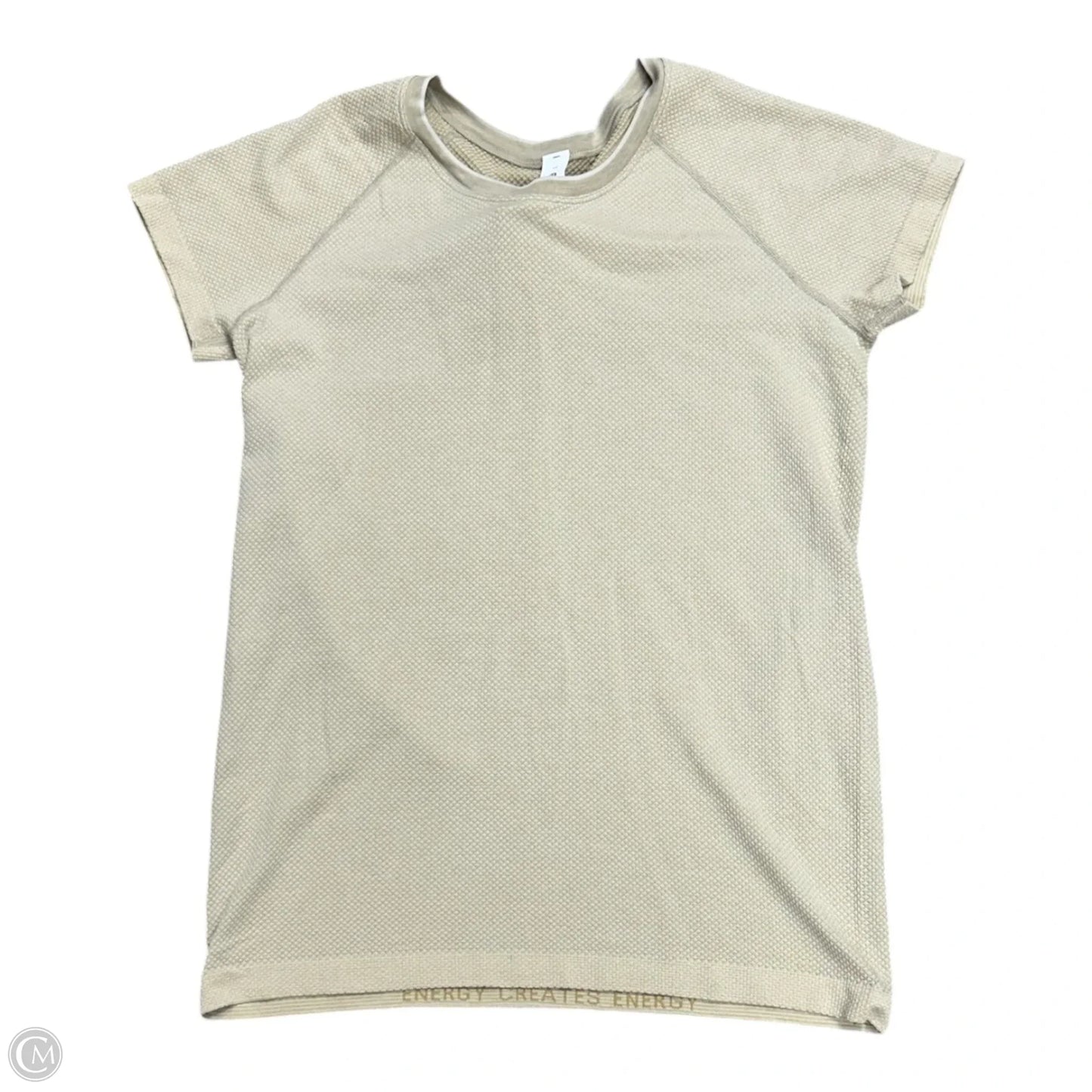 Athletic Top Short Sleeve By Lululemon In Beige, Size: 10