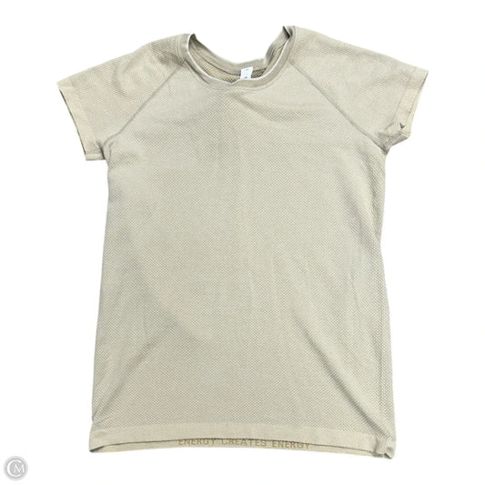 Athletic Top Short Sleeve By Lululemon In Beige, Size: 10