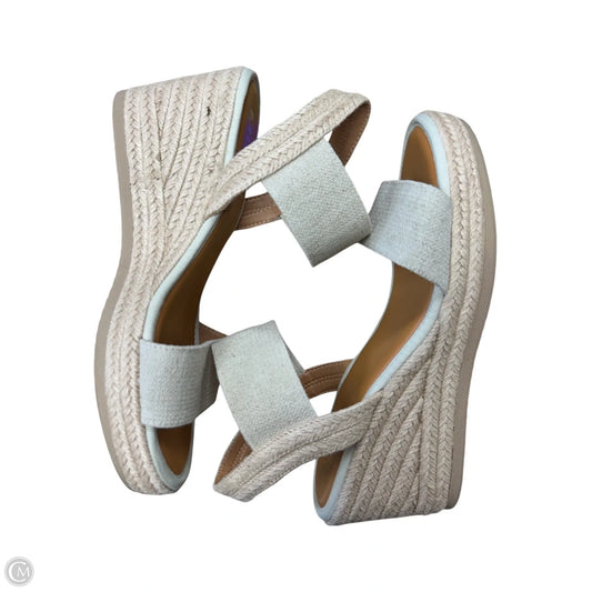 Sandals Heels Wedge By Mia In Cream, Size: 9