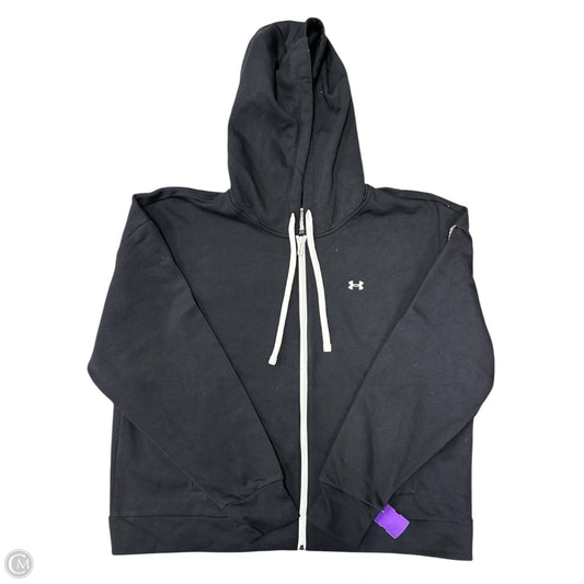 Sweatshirt Hoodie By Under Armour In Black & White, Size: Xxl