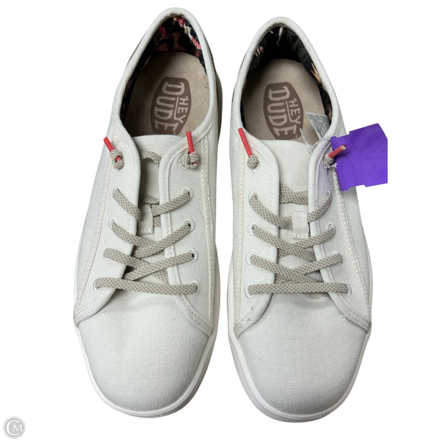 Shoes Flats By Hey Dude In Cream & Tan, Size: 9