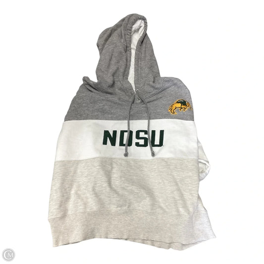 Sweatshirt Hoodie By Champion In Grey & White, Size: Xl