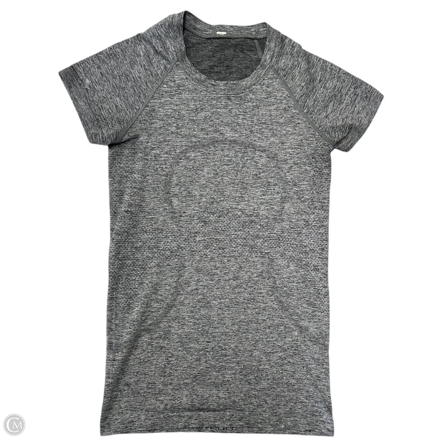 Athletic Top Short Sleeve By Lululemon In Grey, Size: 4