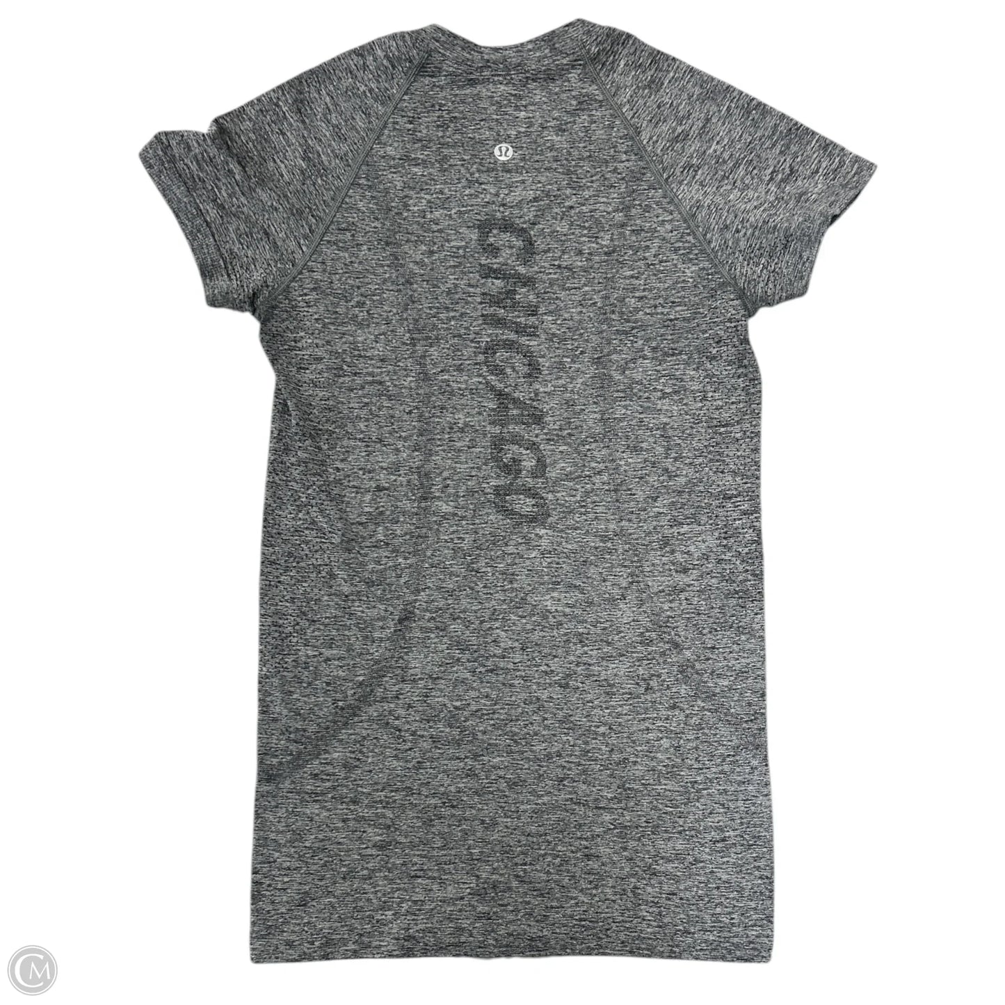 Athletic Top Short Sleeve By Lululemon In Grey, Size: 4