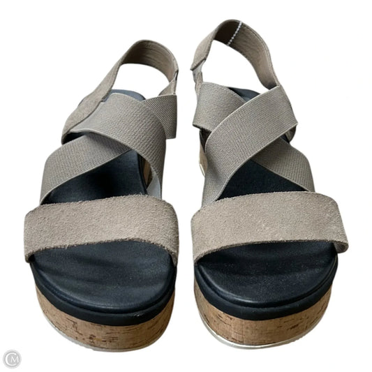 Sandals Heels Wedge By Sorel In Tan, Size: 9