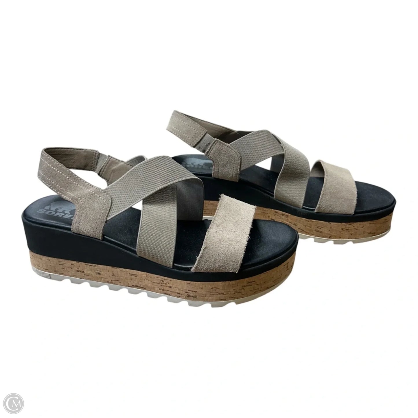 Sandals Heels Wedge By Sorel In Tan, Size: 9