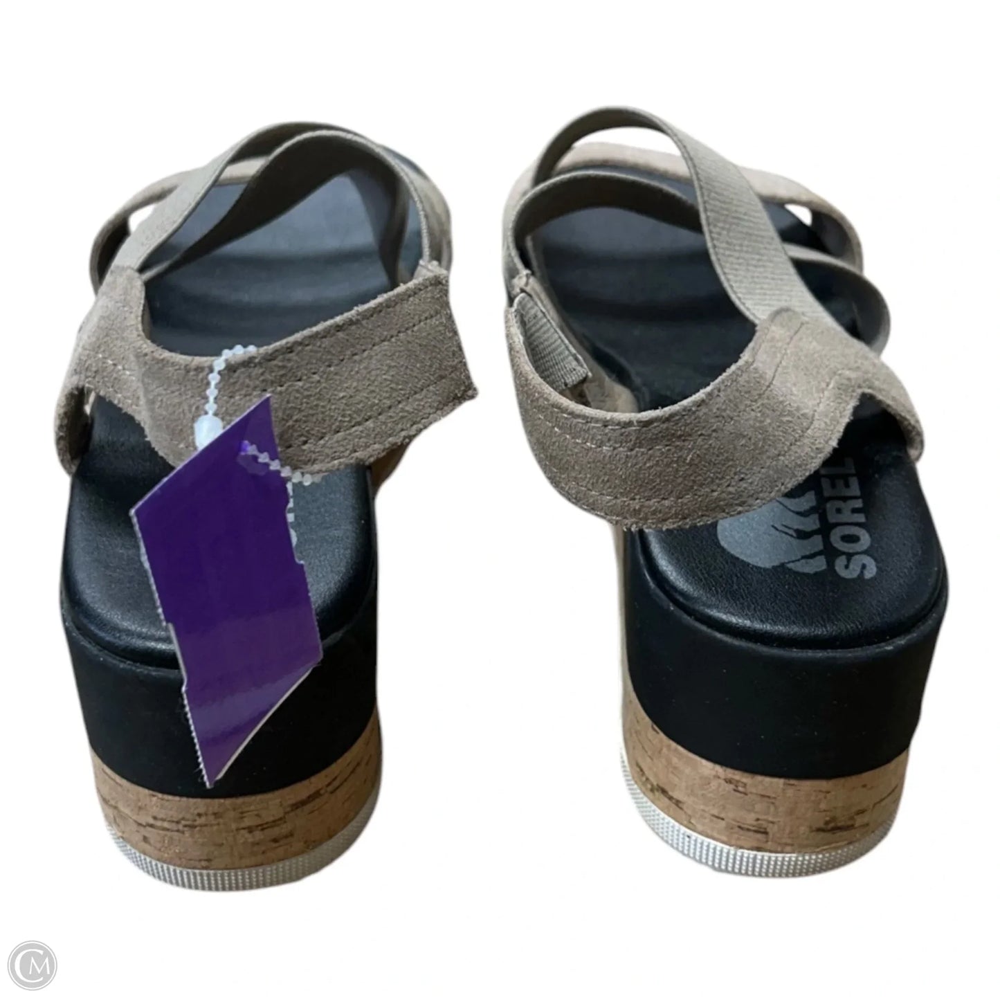 Sandals Heels Wedge By Sorel In Tan, Size: 9