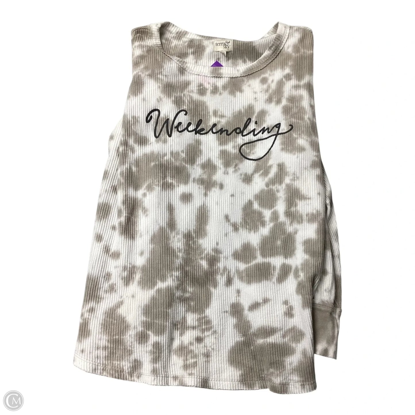 Top Long Sleeve By Terra & Sky In Brown & White, Size: 1x