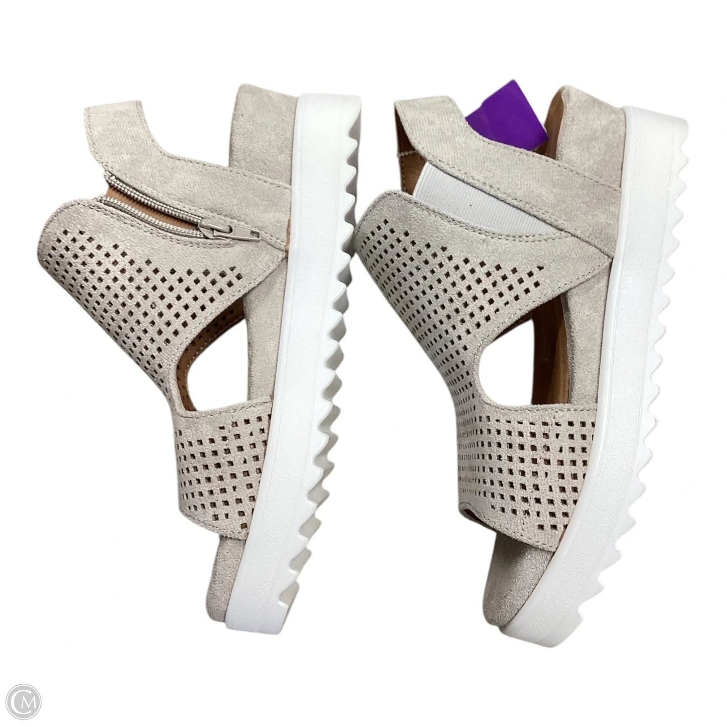 Sandals Heels Wedge By Very G In Grey, Size: 8