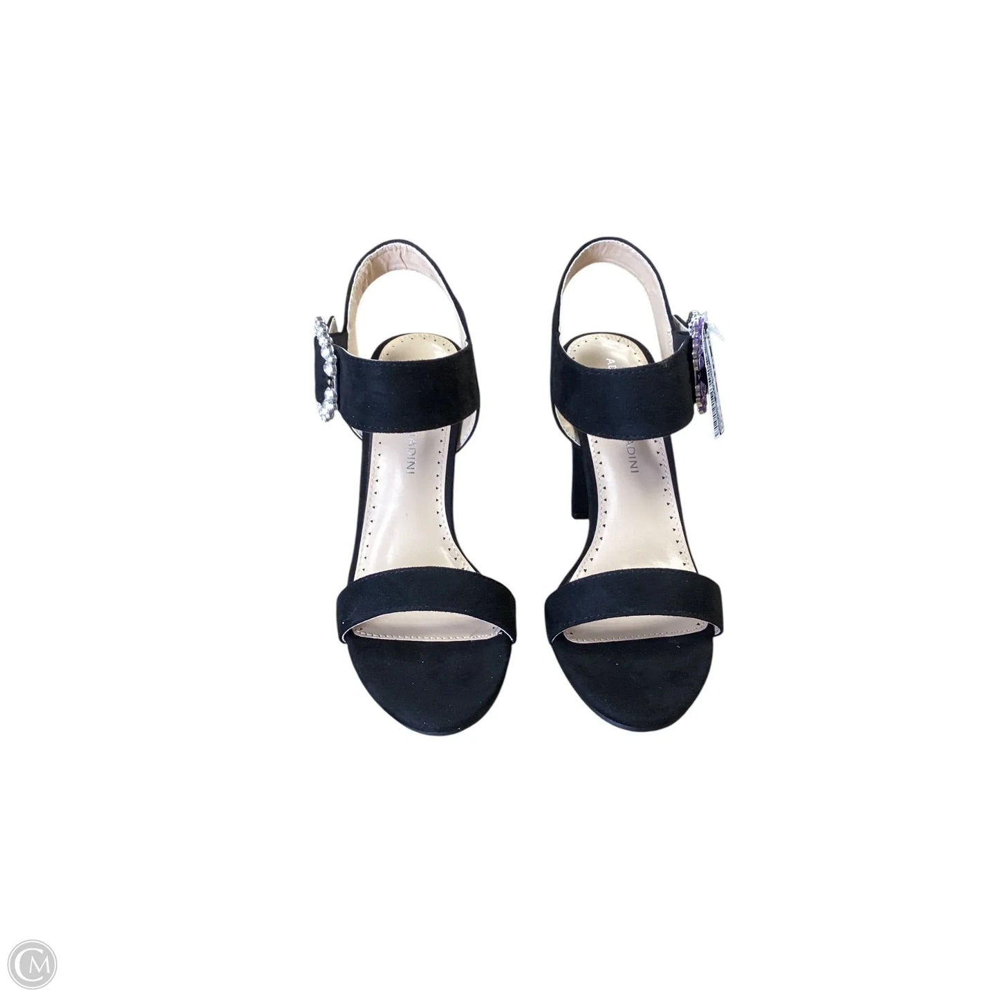Sandals Heels Block By Adrienne Vittadini In Black, Size: 6.5
